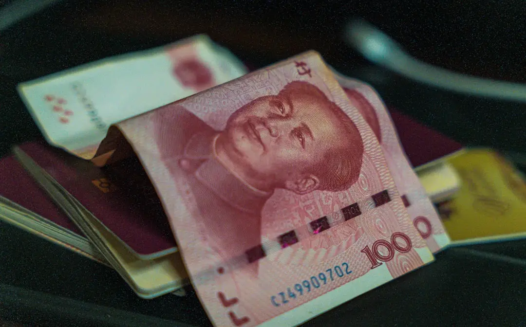 Chinese visa and travel documents on a desk